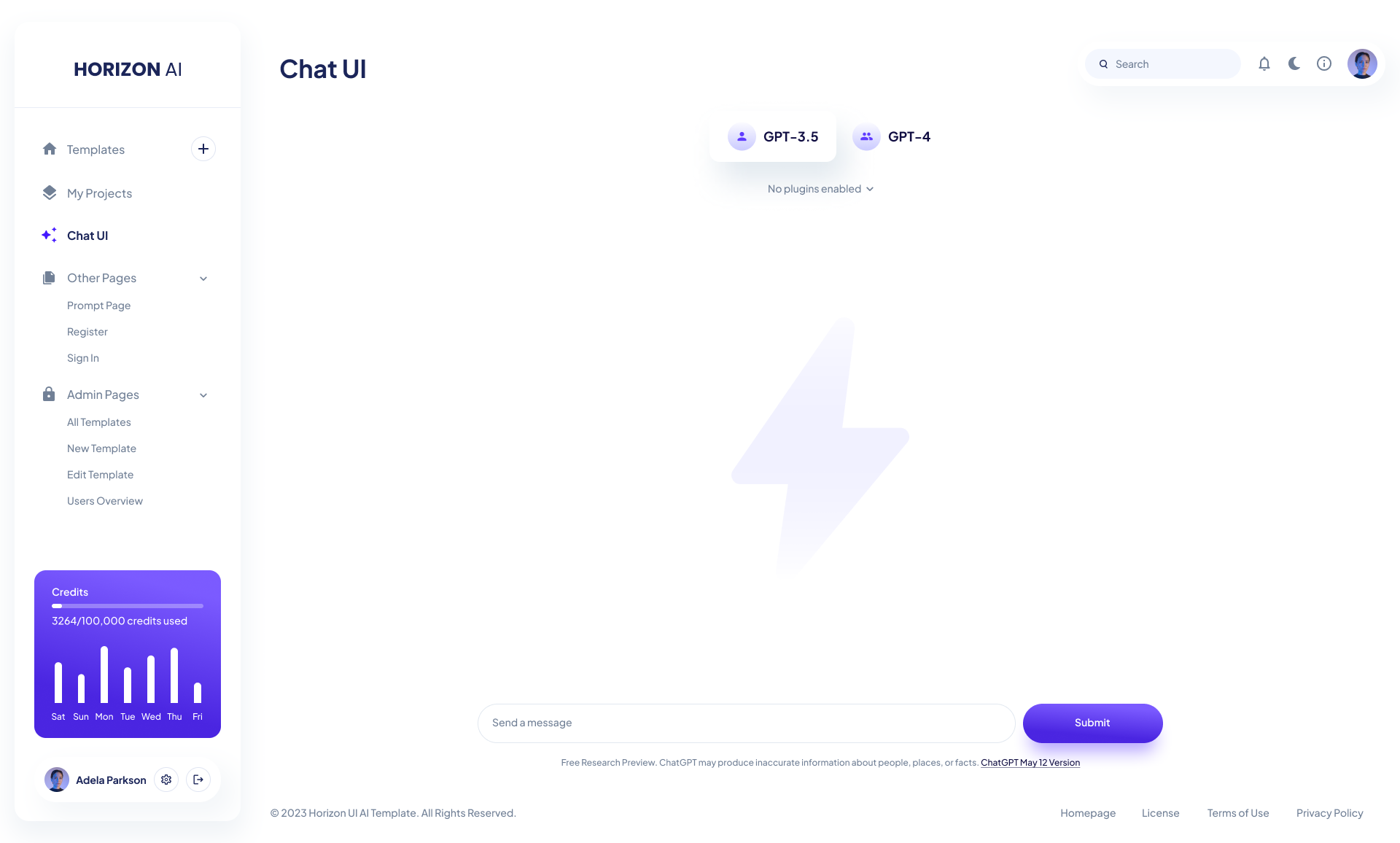 Horizon ChatGPT AI Template - Chat UI Page
