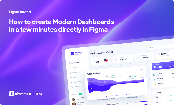 How to create Modern Dashboards in a few minutes directly in Figma