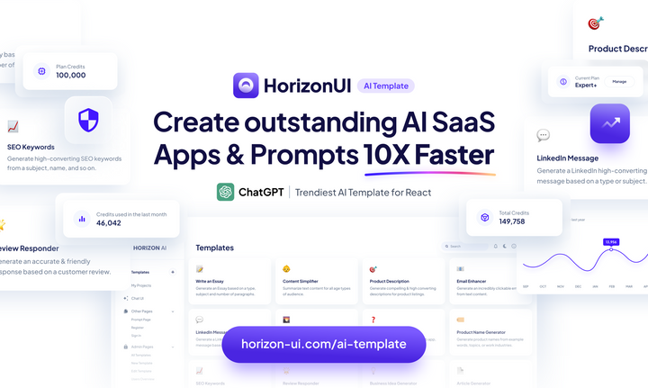 Horizon AI Template: The world's First ChatGPT AI Admin Template & Kit | horizon-ui.com/ai-template